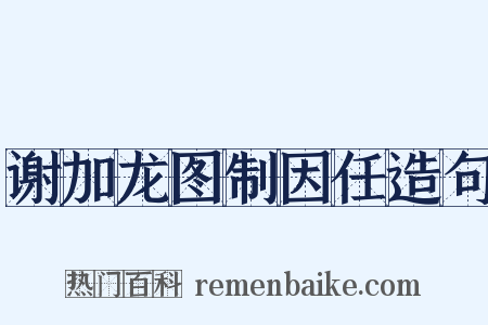 谢加龙图制因任造句是什么意思的图片